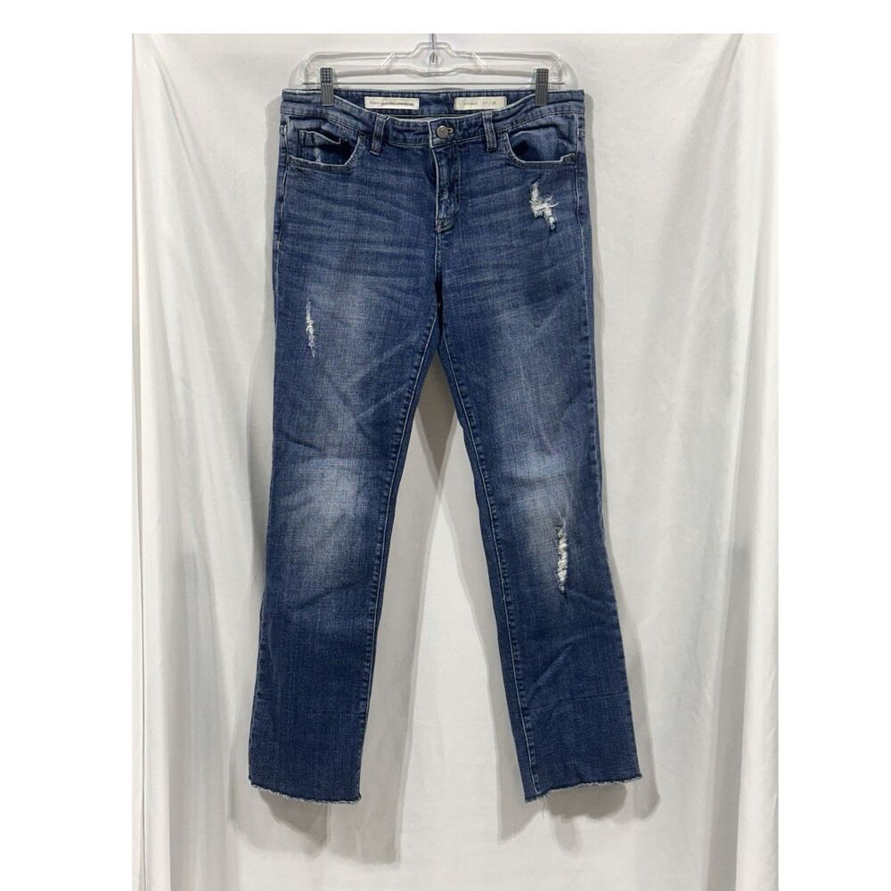 Pilcro Hyphen Women’s 28 Straight Distressed Raw Hem Jeans Anthropologie